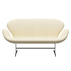 Fritz Hansen Swan Sofa 2 Seater, Satin Brushed Aluminium/Tonus Wool White