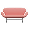 Fritz Hansen Swan™ Sofa 2 Seater, Satin Brushed Aluminum/Capture Coral