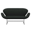 Fritz Hansen Swan Sofa 2 Seater, Satin Brushed Aluminum/Divina Melange Salt & Pepper