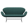 Fritz Hansen Swan Sofa 2 Seater, Silver Grey/Canvas Emerald Green