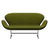 Fritz Hansen Swan Sofa 2 Seater, Silver Grey/Canvas Light Grass Green