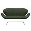 Fritz Hansen Swan Sofa 2 Seater, Silver Grey/Canvas Light Green/Blue