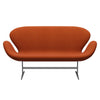 Fritz Hansen Swan™ Sofa 2 Seater, Silver Grey/Canvas Orange