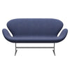 Fritz Hansen Svanesofa 2-Personers, Silver Grey/Canvas Washed Blue