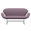 Fritz Hansen Swan Sofa 2 Seater, Silver Grey/Capture Violet/Brown