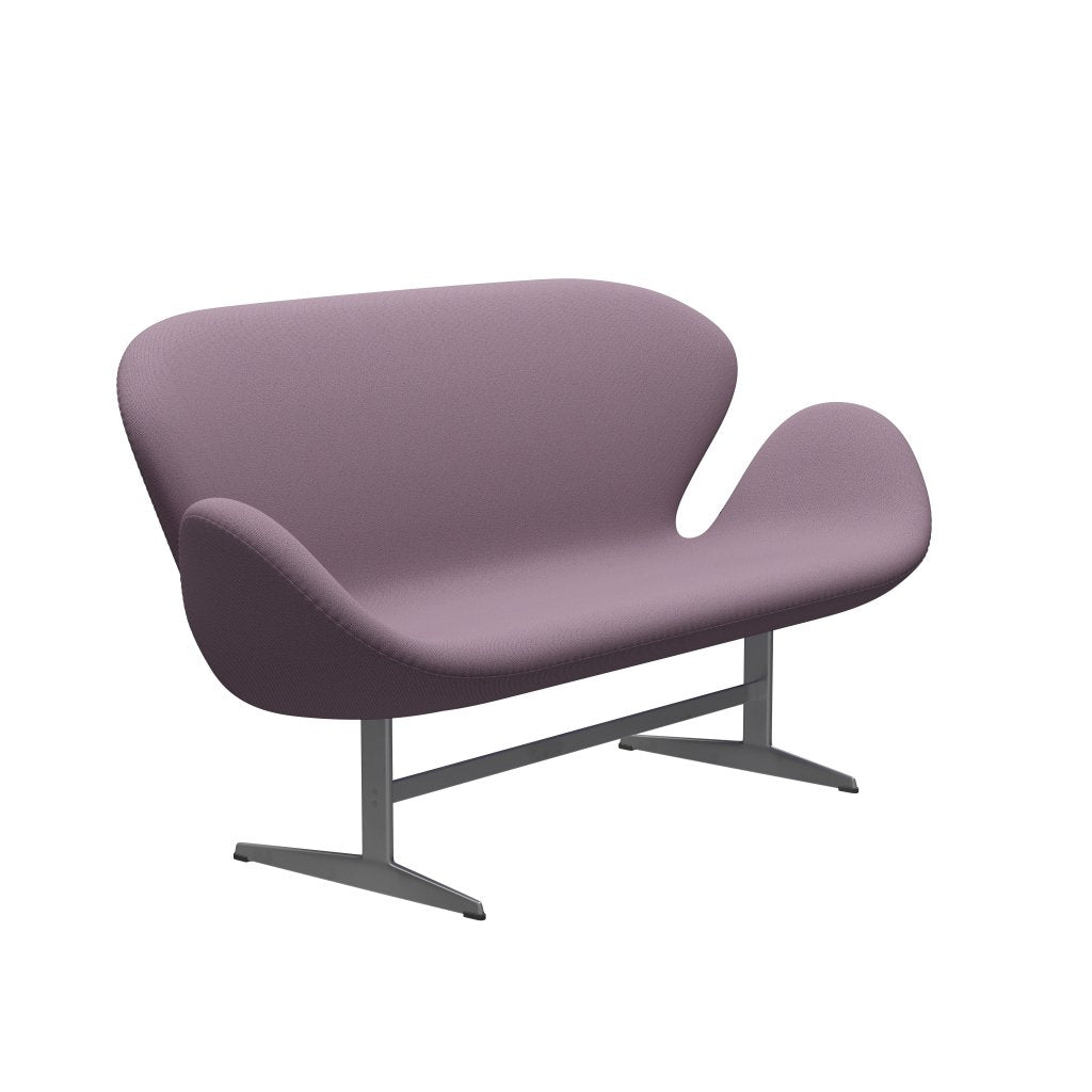 [product_category]-Fritz Hansen Swan Sofa 2 Seater, Silver Grey/Capture Violet/Brown-Fritz Hansen-3321-CP6202-SGBASE-FRI-2