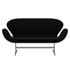 Fritz Hansen Swan™ Sofa 2 Seater, Silver Grey/Comfort Black (00050)