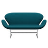 Fritz Hansen Swan™ Sofa 2 Seater, Silver Grey/Comfort Green/Blue
