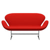 Fritz Hansen Swan™ Sofa 2 Seater, Silver Grey/Comfort Light Red