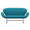 Fritz Hansen Swan™ Sofa 2 Seater, Silver Grey/Comfort Turquoise Light