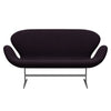 Fritz Hansen Swan Sofa 2 Seater, Silver Grey/Divina Aubergine (376)