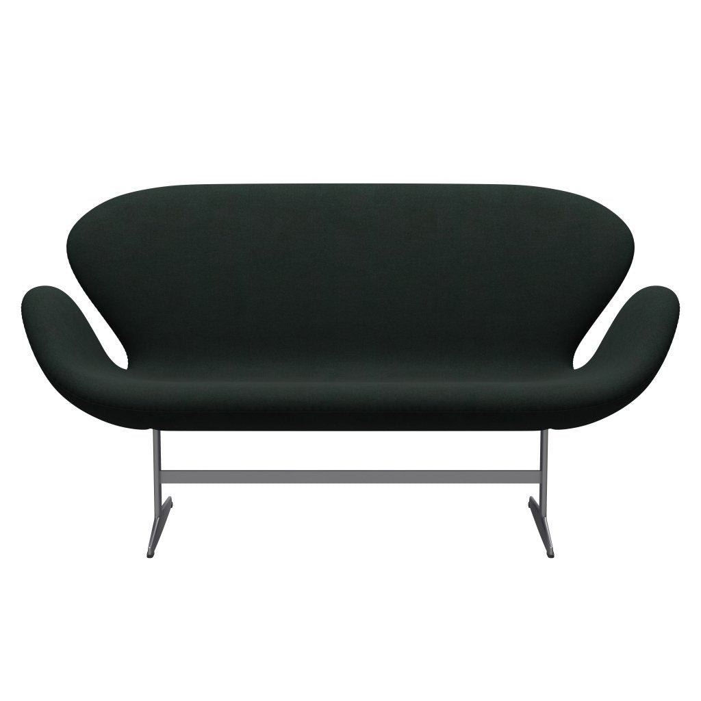 [product_category]-Fritz Hansen Swan Sofa 2 Seater, Silver Grey/Divina Charcoal-Fritz Hansen-3321-DIV181-SGBASE-FRI-1