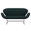 Fritz Hansen Swan Sofa 2 Seater, Silver Grey/Divina Dark Green (886)