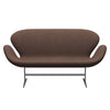 Fritz Hansen Svanesofa 2-Personers, Silver Grey/Divina Md Hazelnut