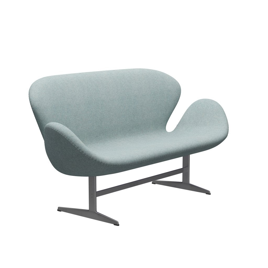 [product_category]-Fritz Hansen Swan Sofa 2 Seater, Silver Grey/Divina Md Mint-Fritz Hansen-3321-DMD813-SGBASE-FRI-2