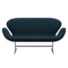 Fritz Hansen Svanesofa 2-Personers, Silver Grey/Divina Md Darkpetrol