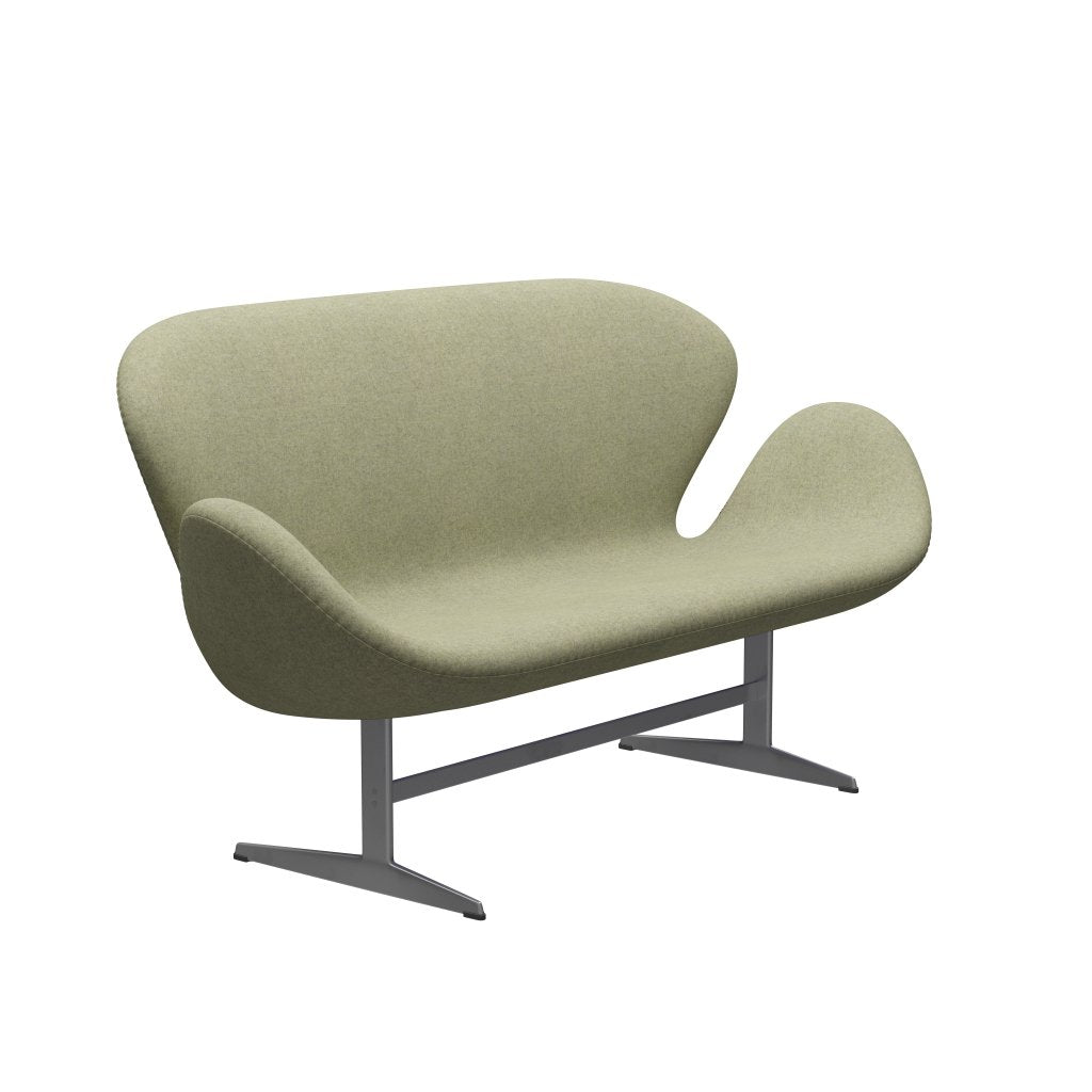 Fritz Hansen Svanesofa 2-Personers, Silver Grey/Divina Md Palegreen