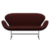 Fritz Hansen Swan Sofa 2 Seater, Silver Grey/Divina Melange Burgundy