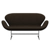 Fritz Hansen Swan Sofa 2 Seater, Silver Grey/Divina Melange Dark Brown