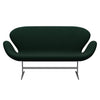 Fritz Hansen Swan Sofa 2 Seater, Silver Grey/Divina Melange Dark Green