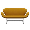 Fritz Hansen Swan Sofa 2 Seater, Silver Grey/Divina Melange Ochre Yellow