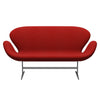 Fritz Hansen Swan Sofa 2 Seater, Silver Grey/Divina Melange Red