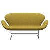 Fritz Hansen Swan Sofa 2 Seater, Silver Grey/Divina Melange Yellow