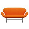 Fritz Hansen Swan™ Sofa 2 Seater, Silver Grey/Divina Pastel Orange