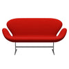 Fritz Hansen Swan Sofa 2 Seater, Silver Grey/Divina Red (562)