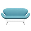 Fritz Hansen Swan Sofa 2 Seater, Silver Grey/Divina Turquoise Light