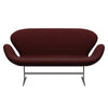 Fritz Hansen Swan™ Sofa 2 Seater, Silver Grey/Fame Dark Bordeaux