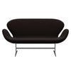 Fritz Hansen Swan Sofa 2 Seater, Silver Grey/Fame Dark Brown