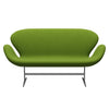 Fritz Hansen Swan Sofa 2 Seater, Silver Grey/Fame Green