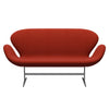 Fritz Hansen Swan™ Sofa 2 Seater, Silver Grey/Fame Orange Red