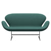 Fritz Hansen Swan™ Sofa 2 Seater, Silver Grey/Fiord Brown/Orange
