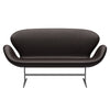 Fritz Hansen Swan Sofa 2 Seater, Silver Grey/Grace Dark Brown