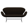 Fritz Hansen Swan Sofa 2 Seater, Silver Grey/Hallingdal Black/Brown