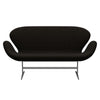 Fritz Hansen Swan Sofa 2 Seater, Silver Grey/Hallingdal Dark Brown