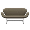 Fritz Hansen Swan Sofa 2 Seater, Silver Grey/Hallingdal Grey/Brown