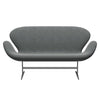 Fritz Hansen Swan Sofa 2 Seater, Silver Grey/Hallingdal White Black