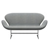 Fritz Hansen Swan Sofa 2 Seater, Silver Grey/Hallingdal White Grey