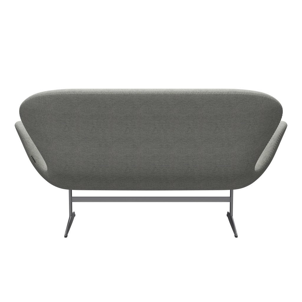 [product_category]-Fritz Hansen Swan Sofa 2 Seater, Silver Grey/Hallingdal White/Grey-Fritz Hansen-3321-HAL110-SGBASE-FRI-4