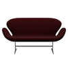 Fritz Hansen Swan Sofa 2 Seater, Silver Grey/Hallingdal Wine Red