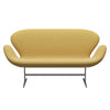 Fritz Hansen Swan Sofa 2 Seater, Silver Grey/Hallingdal Yellow/White