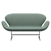 Fritz Hansen Swan Sofa 2 Seater, Silver Grey/Re Wool Aqua/Natural