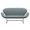 Fritz Hansen Swan Sofa 2 Seater, Silver Grey/Re Wool Light Blue/Natural