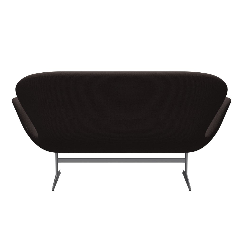 [product_category]-Fritz Hansen Swan Sofa 2 Seater, Silver Grey/Steelcut Dark Earth Brown-Fritz Hansen-3321-STI695-SGBASE-FRI-4