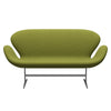 Fritz Hansen Swan Sofa 2 Seater, Silver Grey/Steelcut Light Military Green