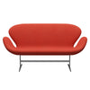 Fritz Hansen Swan Sofa 2 Seater, Silver Grey/Steelcut Light Red