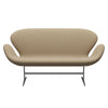 Fritz Hansen Swan Sofa 2 Seater, Silver Grey/Steelcut Trio Soft Yellow